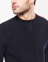 Navy sweater with zipped shoulder