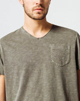 Khaki V-Neck T-Shirt