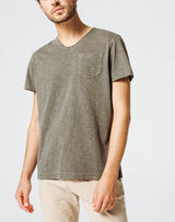 Khaki V-Neck T-Shirt