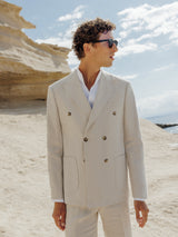 Veste ville croisée 100% lin beige