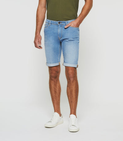 Bermuda hydroless jean denim bleach "Start" - IZAC