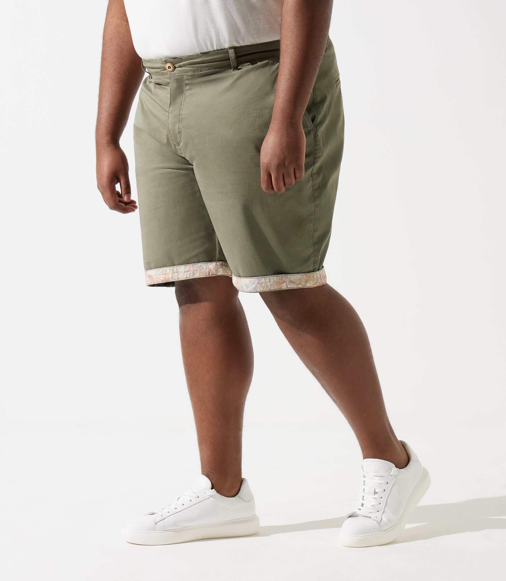 izac Bermuda coton stretch kaki clair SLOWLYBT