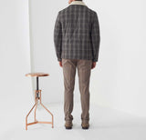 Faustin" grey checkered quilted jacket