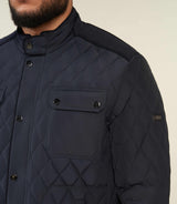 MACEOBT quilted two-ply navy jacket and shirt