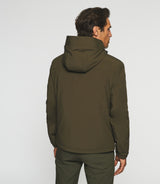 Technical jacket with khaki hood MAHDY