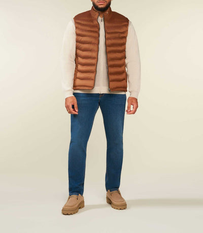 Doudoune sans manches camel foncé MIDORIBT - IZAC