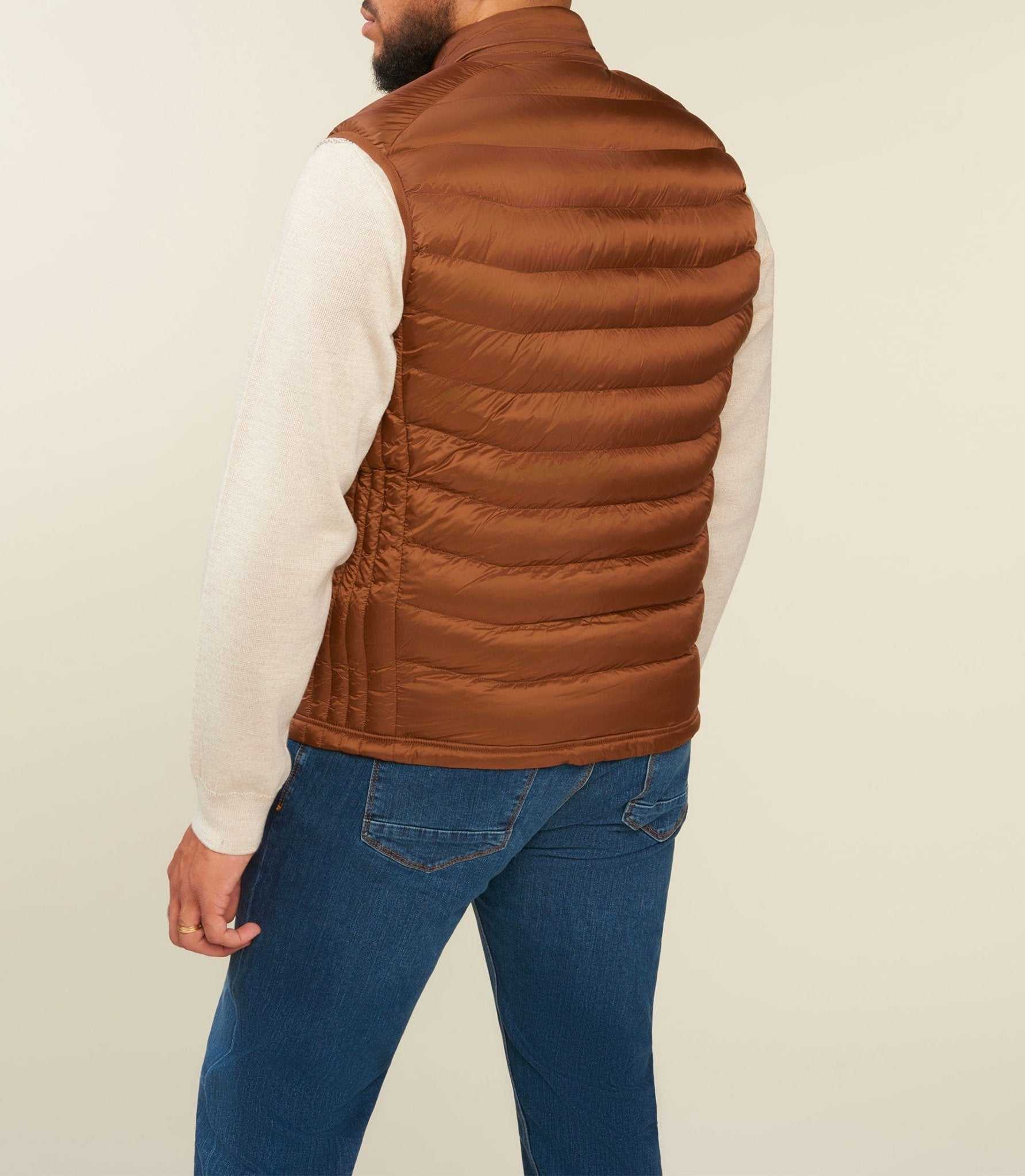 Doudoune sans manches camel foncé MIDORIBT - IZAC