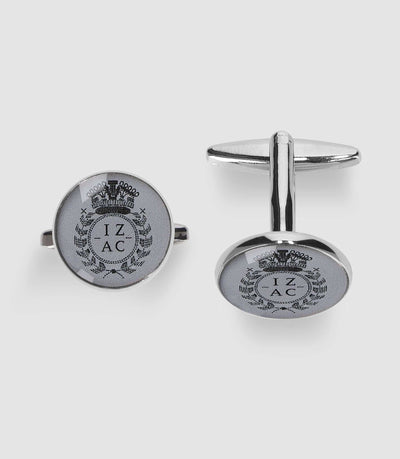 Boutons de manchette métal gris HADEL - IZAC