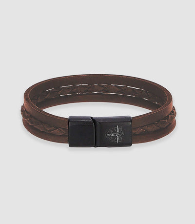 Bracelet en cuir marron GALO - IZAC