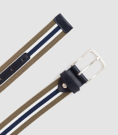 Ceinture ajustable casual kaki - marine "Rapide" - IZAC