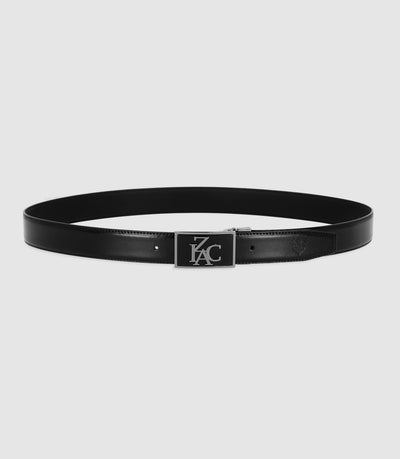 Ceinture réversible 35mm en cuir noir et noir mat NACCO - IZAC