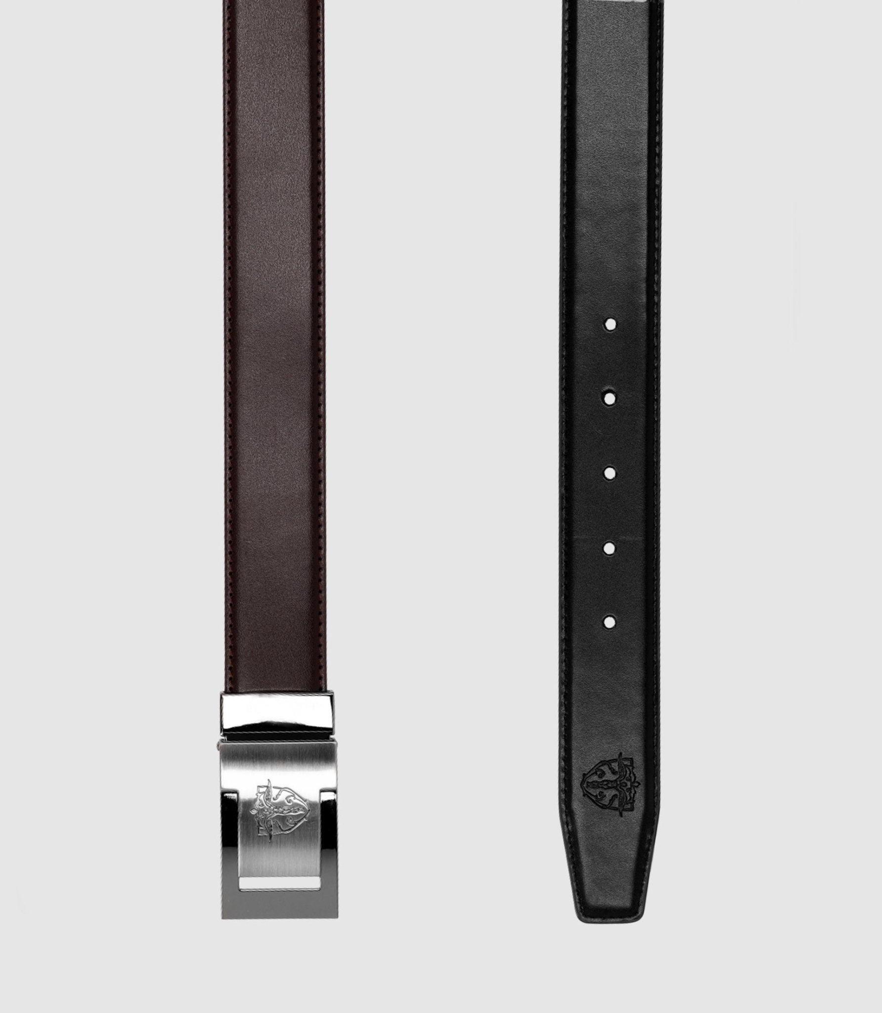 Ceinture réversible 35mm en cuir marron et noire NAE - IZAC