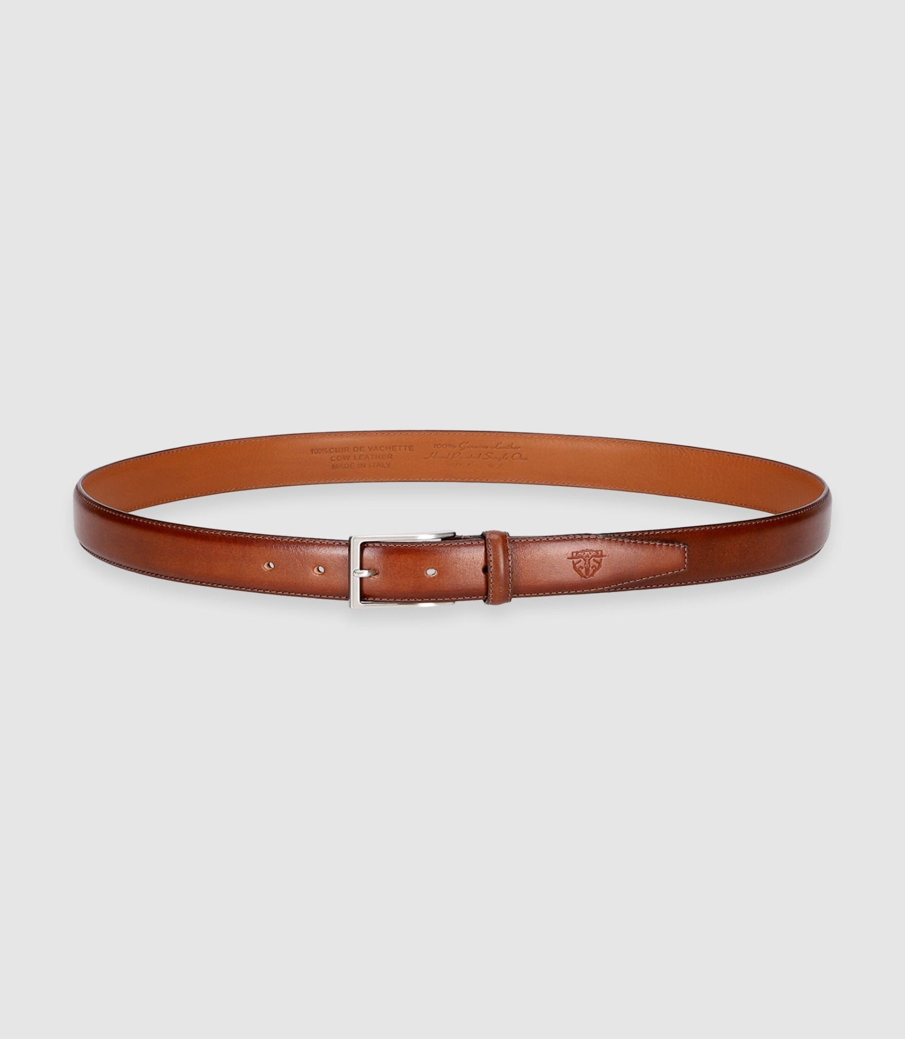 Ceinture 35mm ajustable en patine marron clair NAZAR - IZAC
