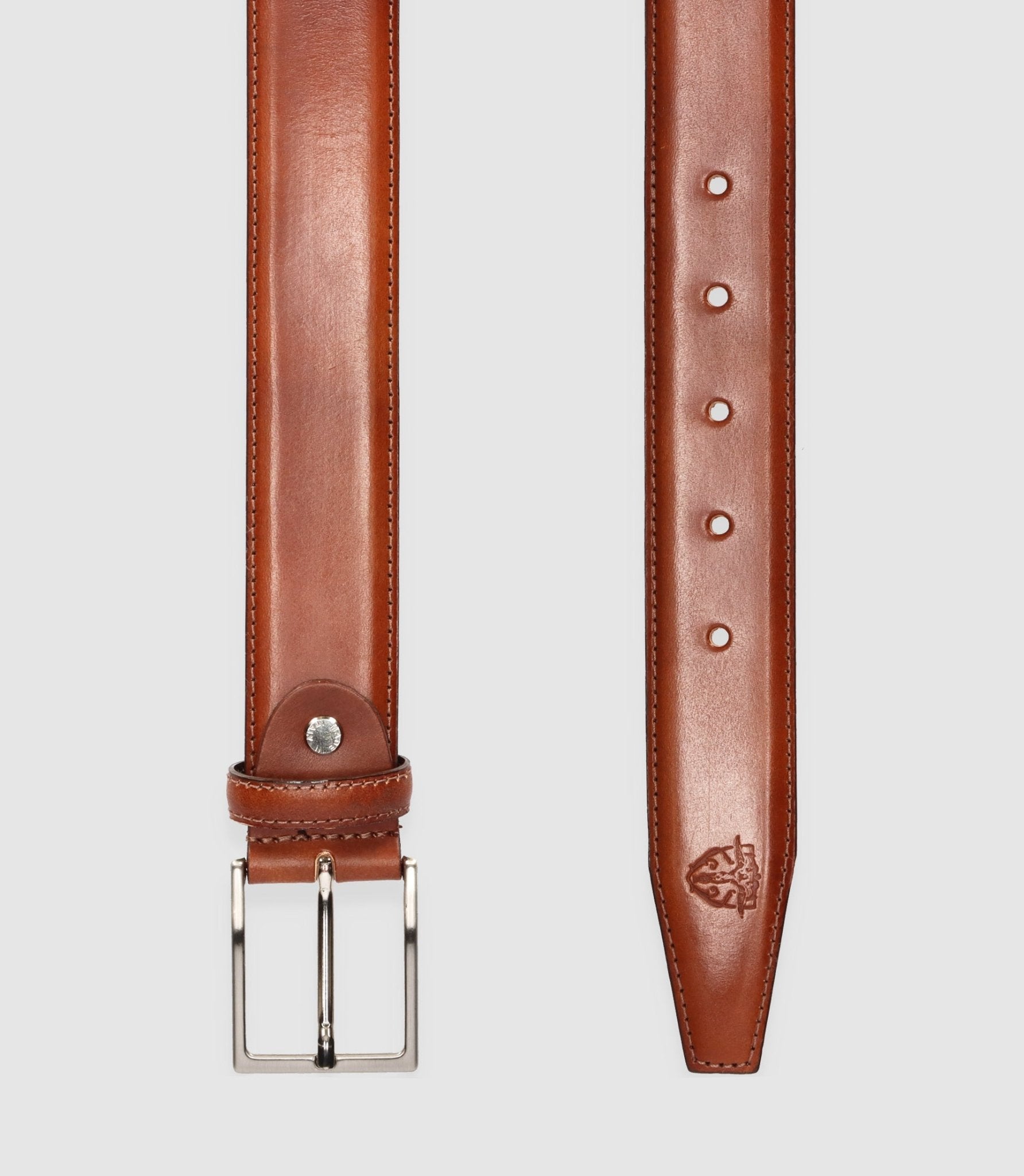 Ceinture 35mm ajustable en patine marron clair NAZAR - IZAC