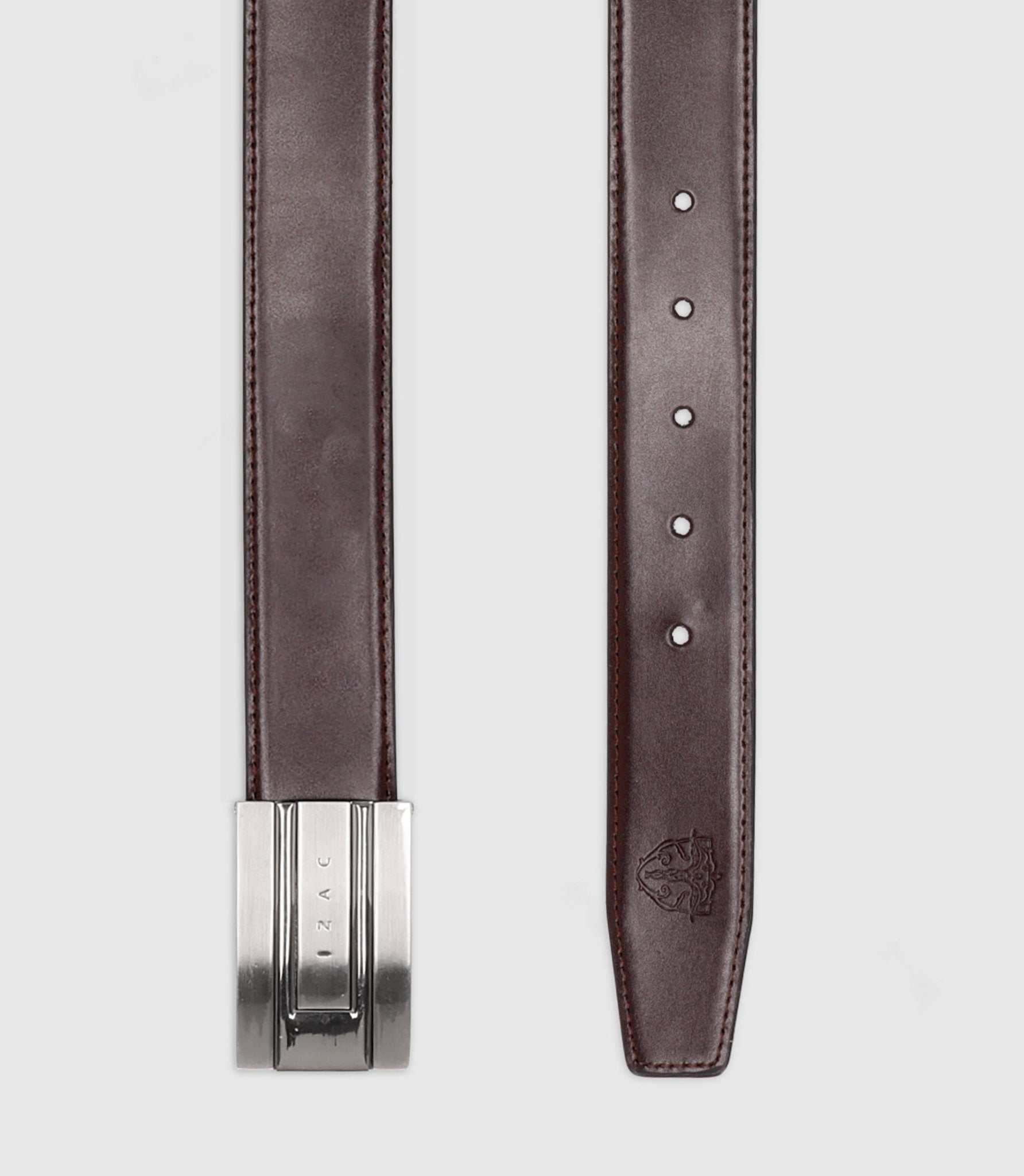 Ceinture ajustable avec sangle réversible marron et noire - IZAC
