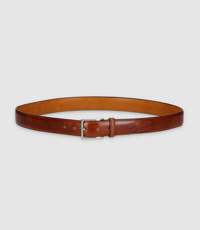 Ceinture 35mm ajustable en patine marron clair CALCAZAR - IZAC