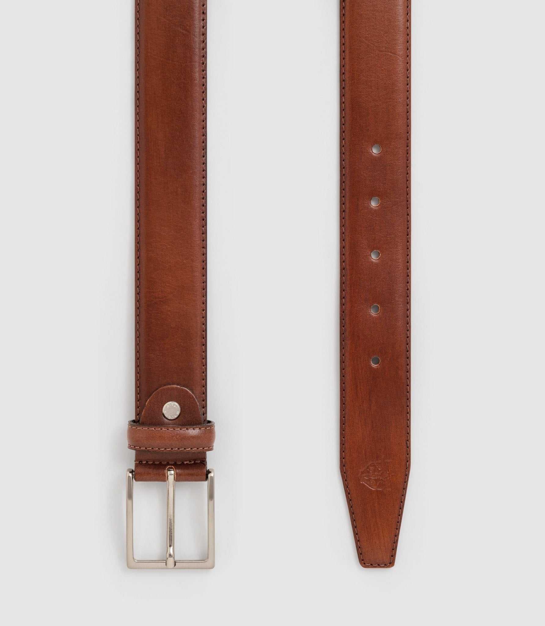 Ceinture 35mm ajustable en patine marron clair CALCAZAR - IZAC