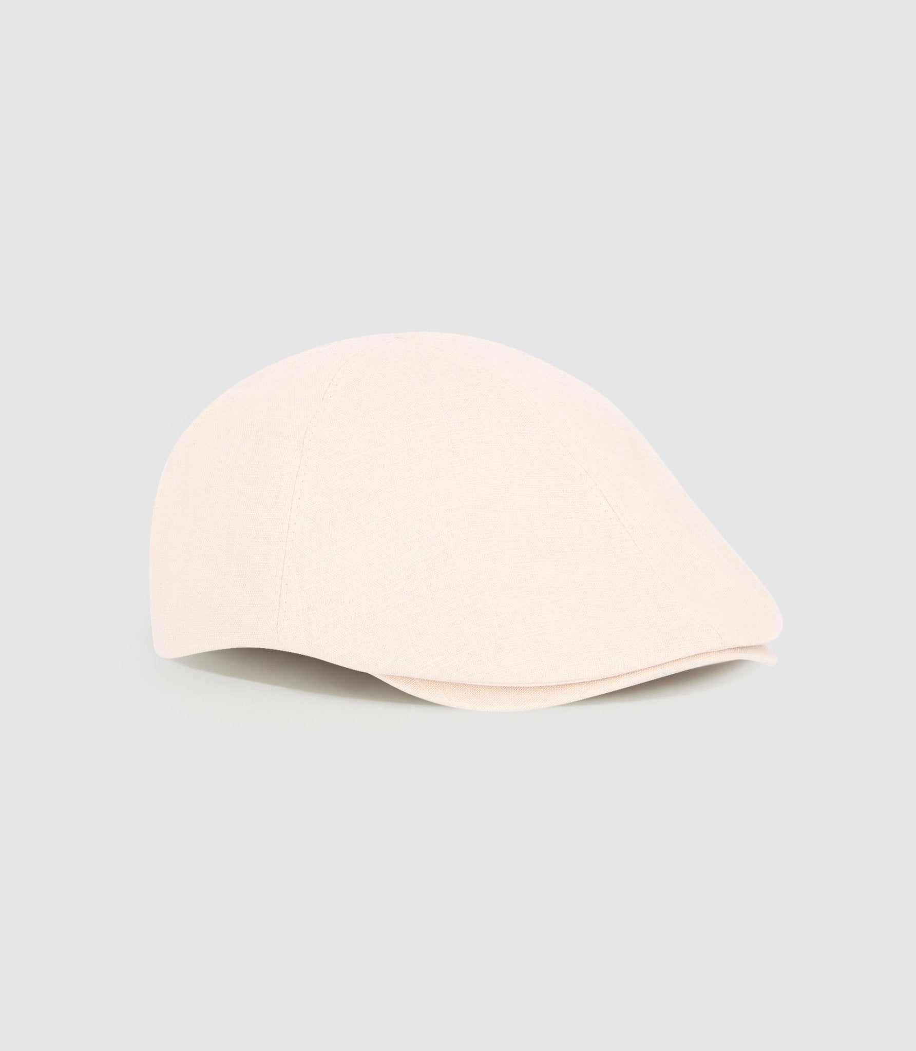 Béret D'été Homme En Lin/viscose - Taille 57, Couleur Ivoire, Doublé, Fait Main