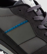 Emeric" grey leather and textile sneakers