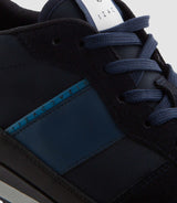 Sneakers cuir et textile marine "Emeric" - IZAC