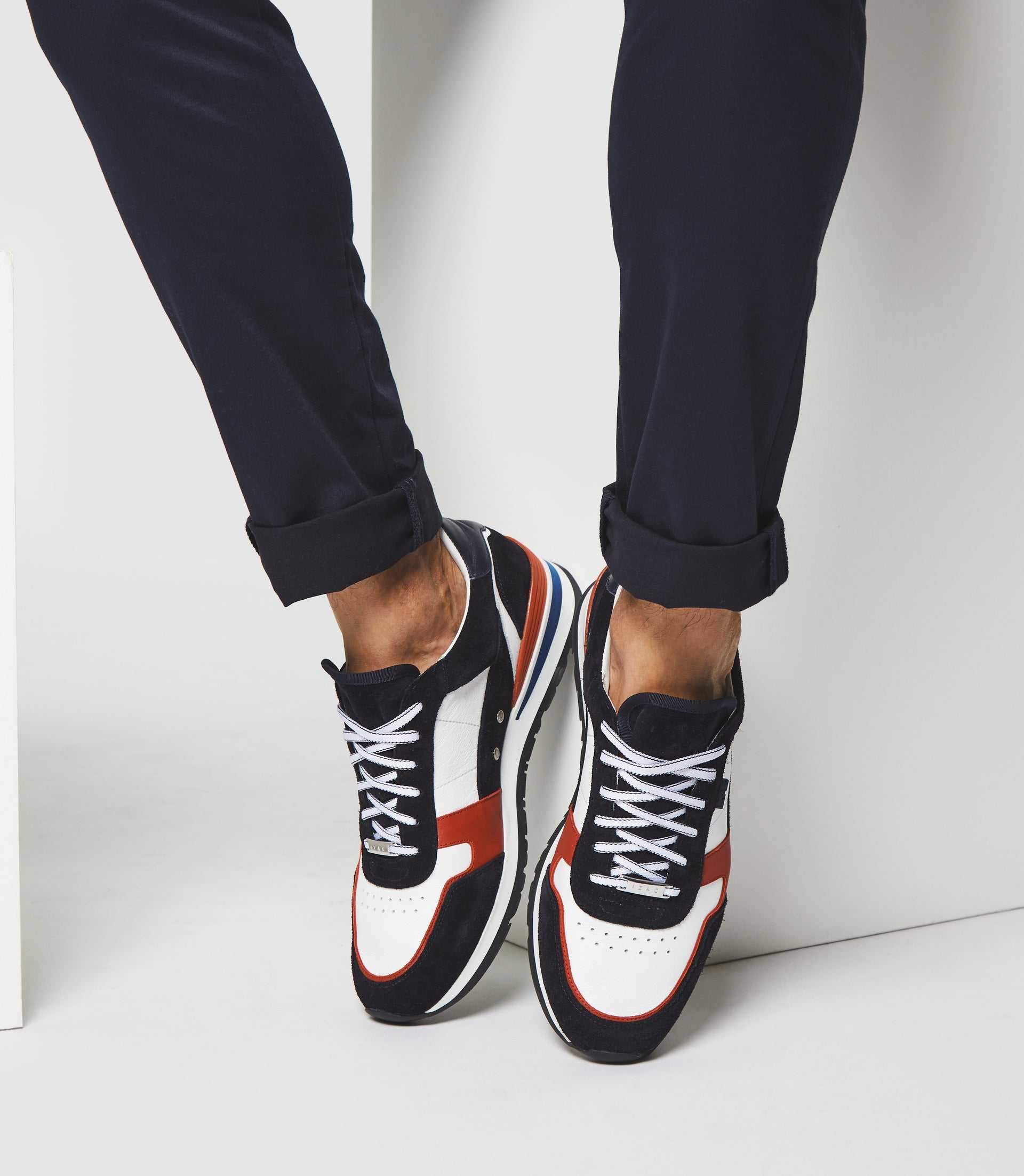 Sneakers marine, rouge et blanche "Elisa" - IZAC