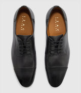 Elvio" couture black leather derby