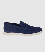 Mocassin en cuir bleu "Emile"