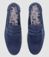 Mocassin en cuir bleu "Emile"