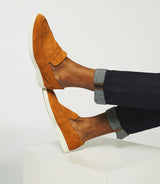 Ochre suede loafer EMILE