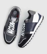 Perceval" anthracite leather sneakers