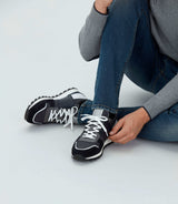 Perceval" anthracite leather sneakers