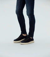 Perrig" navy leather sneakers