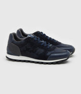 Perry" navy camouflage bi-material sneakers