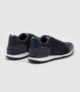 Perry" navy camouflage bi-material sneakers