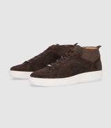 Sneakers en cuir lisse chocolat OMAR - IZAC