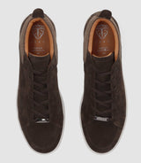 Sneakers en cuir lisse chocolat OMAR IZAC