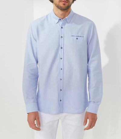 Chemise casual bleu ciel "Sara" - IZAC