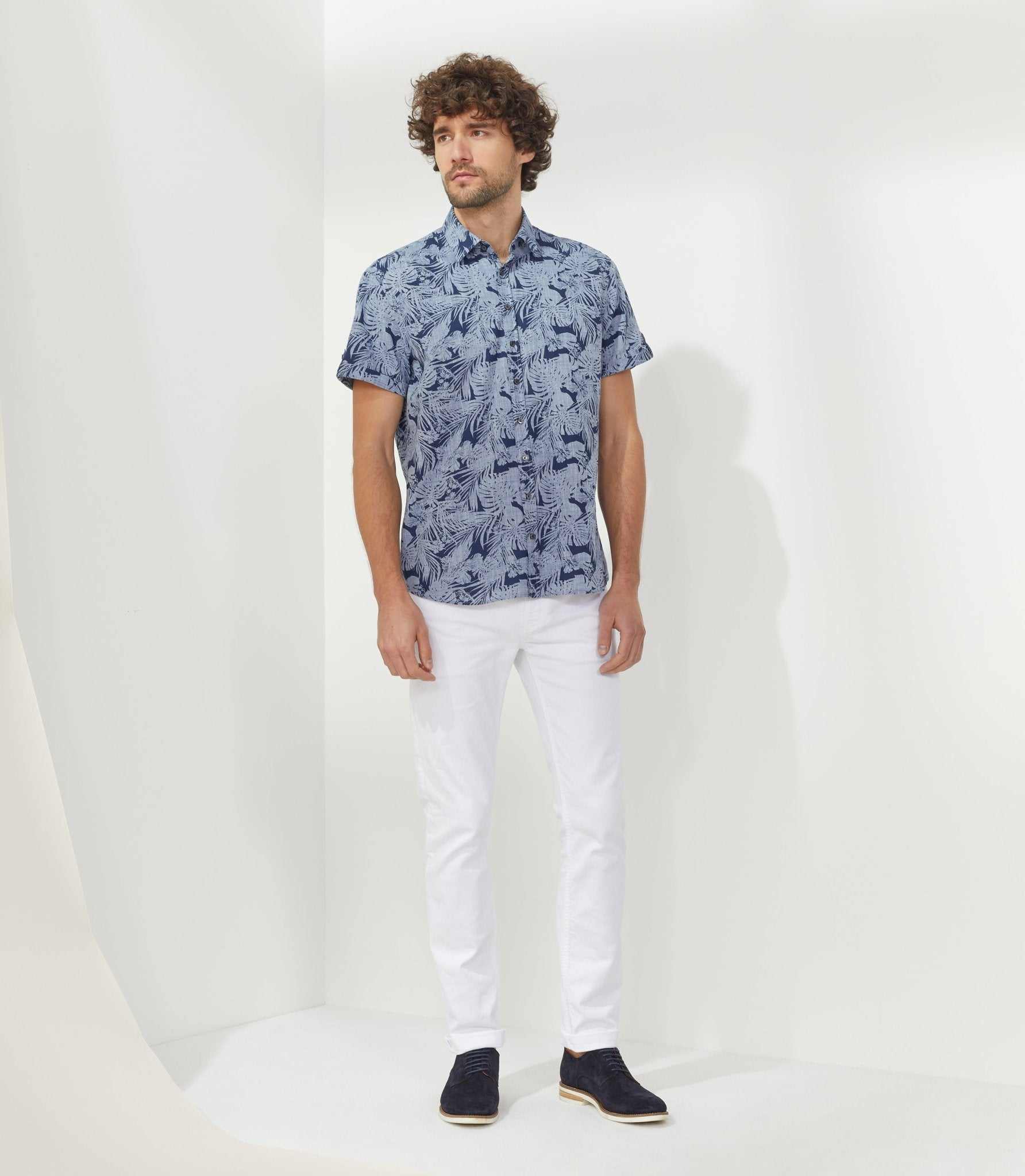 Chemise casual marine "Talasout" - IZAC