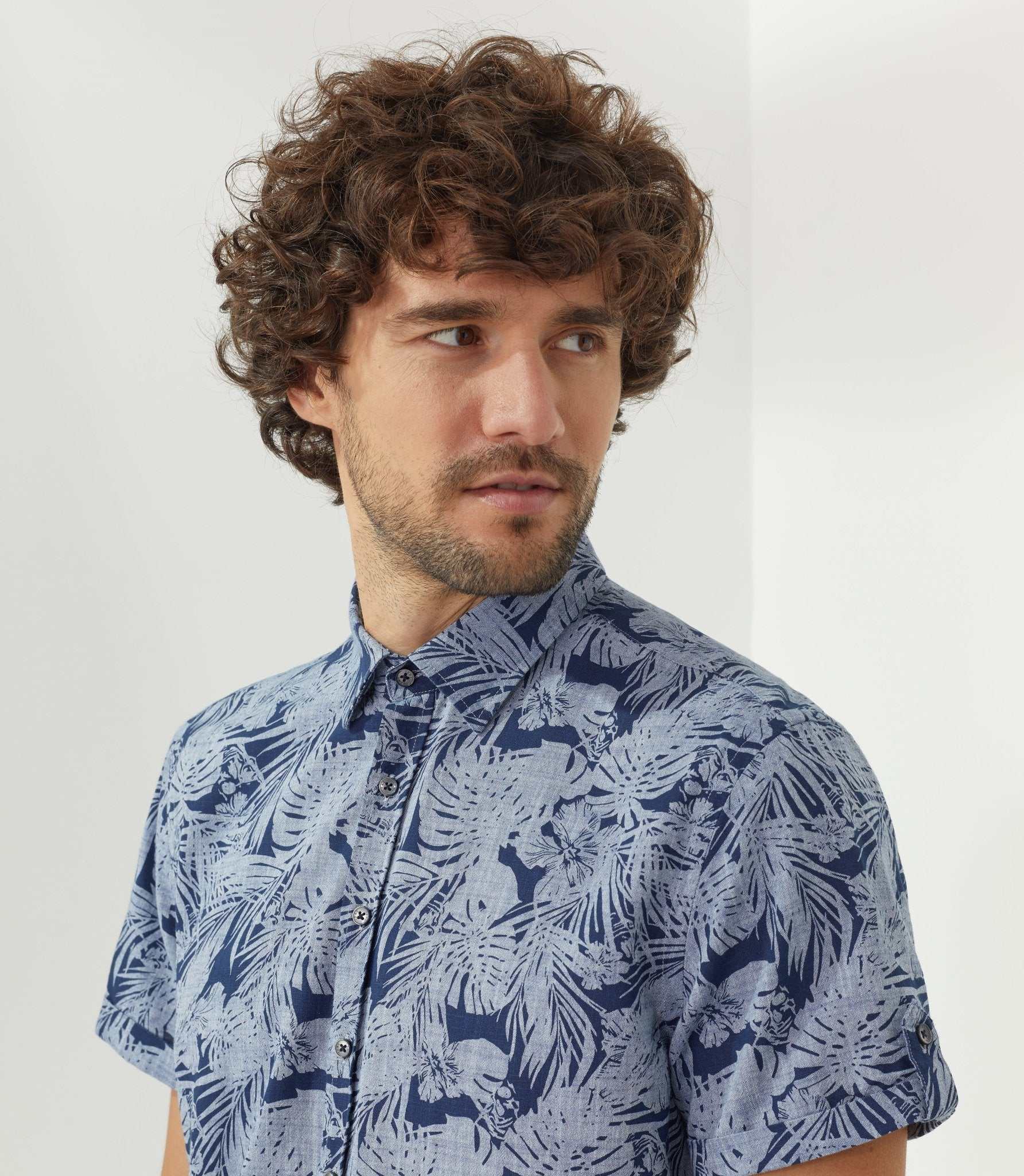 Chemise casual marine "Talasout" - IZAC