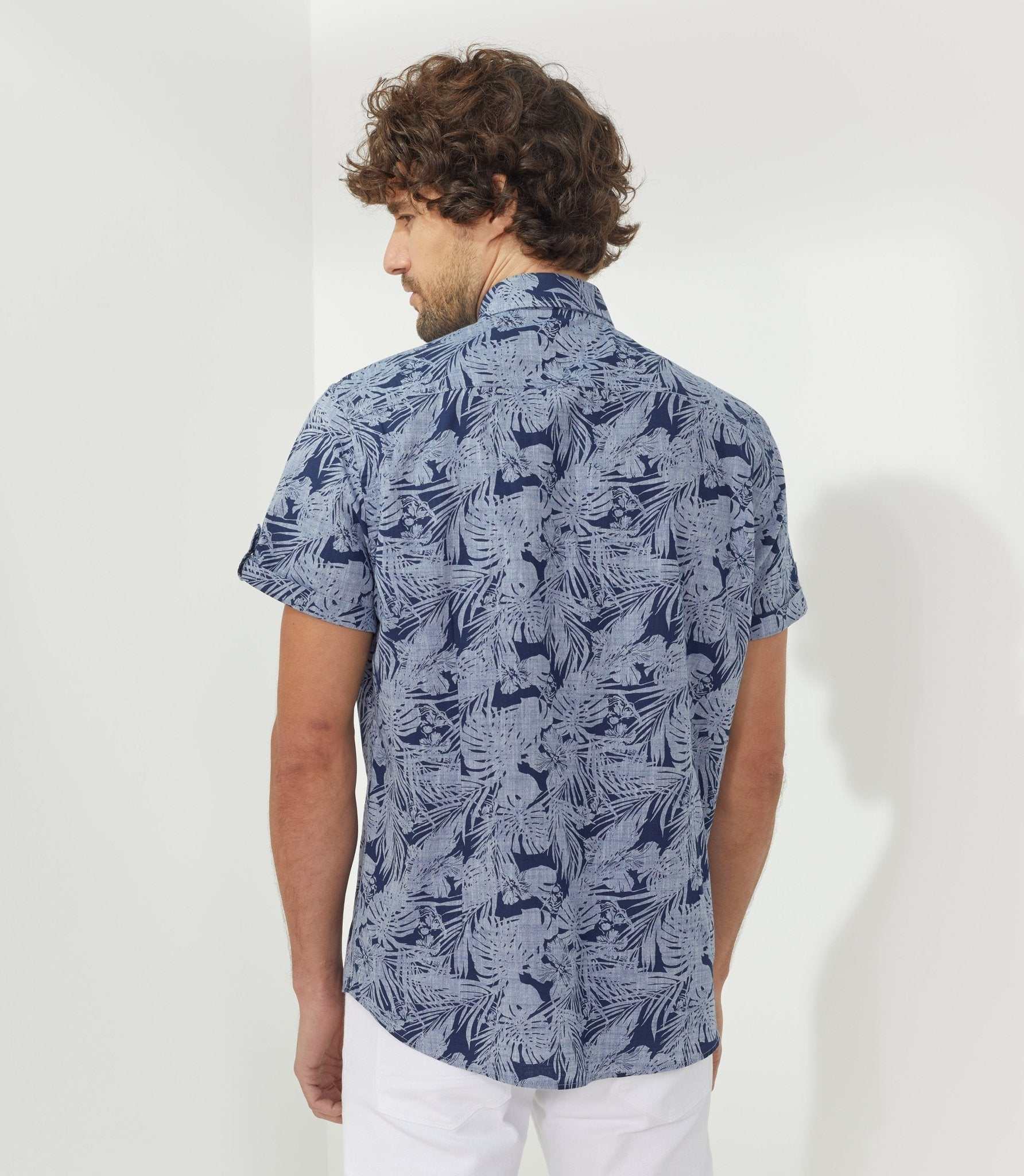 Chemise casual marine "Talasout" - IZAC