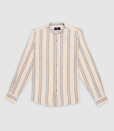 Chemise casual col mao beige KABOSAOUT - IZAC