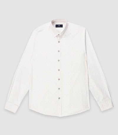 Chemise regular camel et blanche KELLYOUT - IZAC