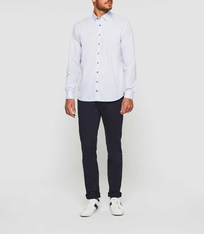 Chemise casual marine et blanche "Kelly" - IZAC