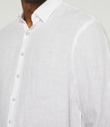 Chemise casual en lin et coton blanche KISSOUT - IZAC