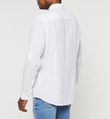 White linen and cotton casual shirt KISSOUT