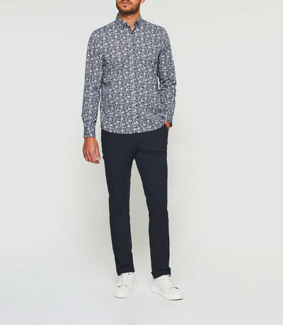 Chemise imprimée marine "Kyle" - IZAC