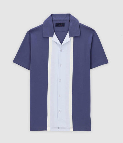 Chemise manches courtes en jersey bleu KAMI2 - IZAC