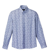 Chemise casual marine à motif fleuri "Mael" - IZAC