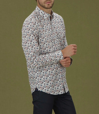 Chemise casual imprimé rouge "Mat" - IZAC