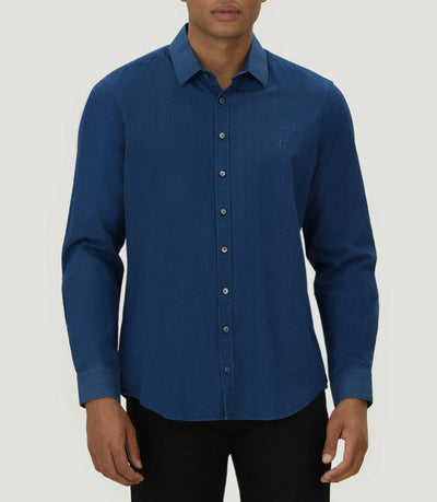 Chemise casual marine délavé "Mayda" - IZAC